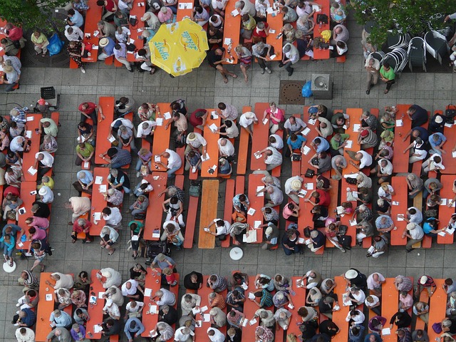 Biergarten von Oben