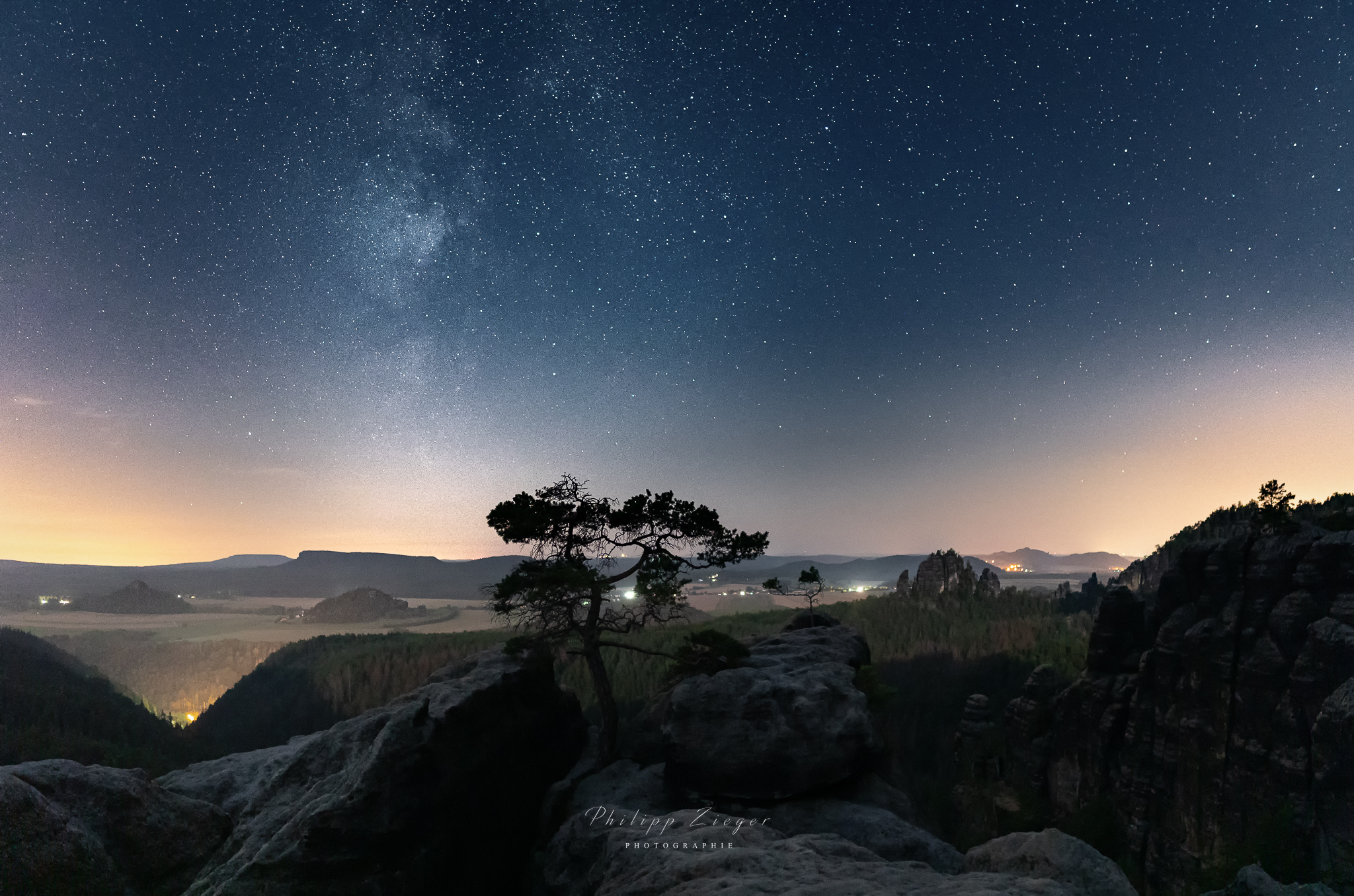 Panorama aus 2 horizontalen Bilder