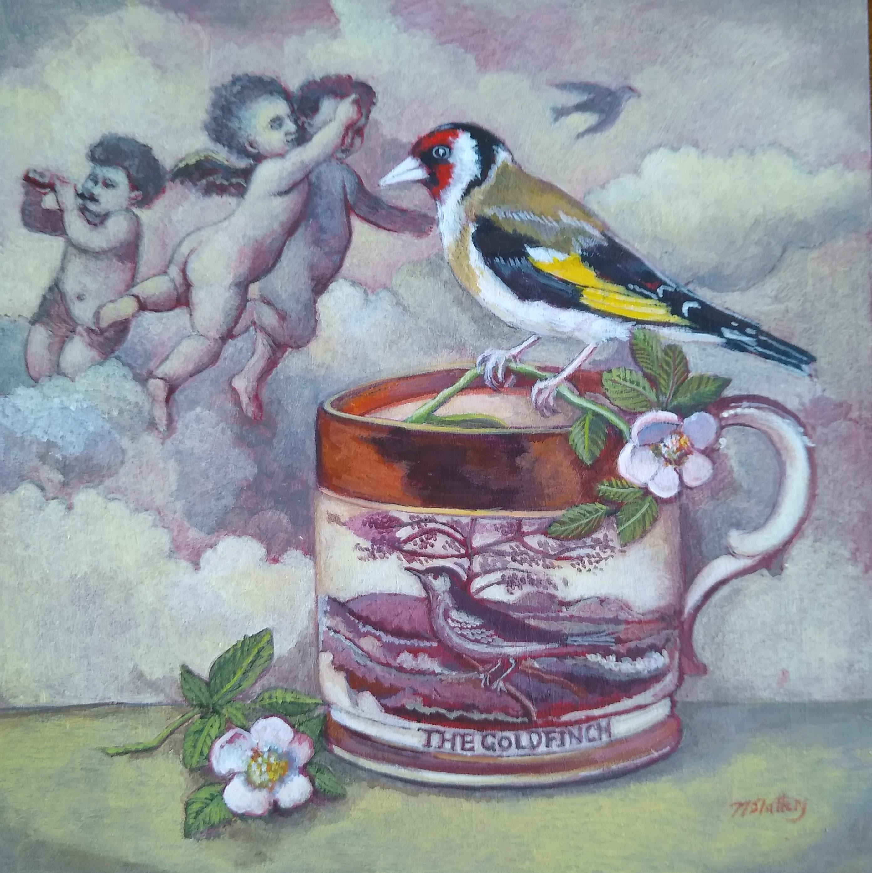 Wings of Gold - 15 x 15 cms square card - blank inside with matching envelope.