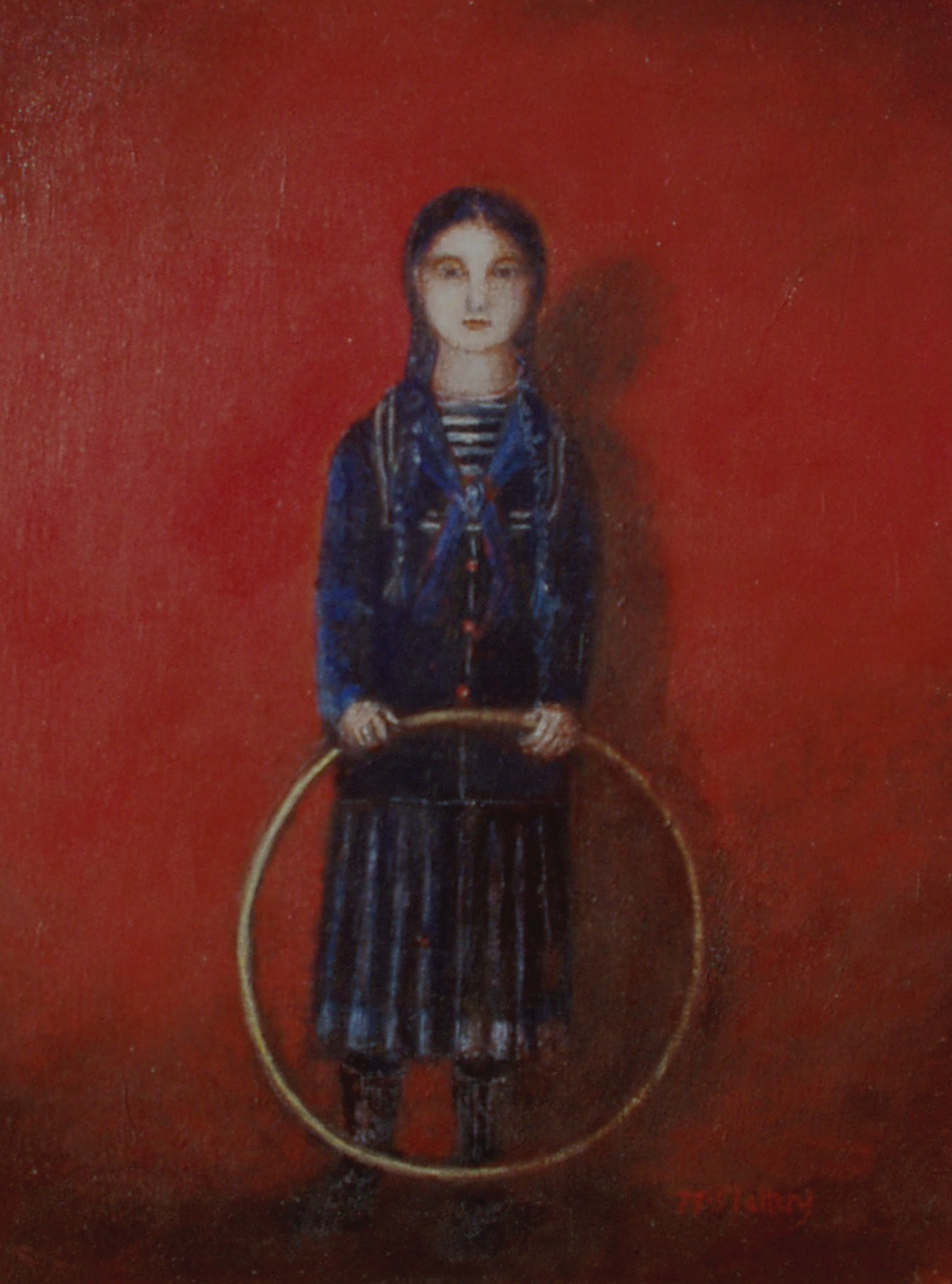 Girl with Hoop - Greeting Card