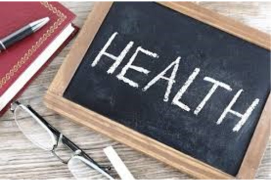 Chalk board reading health