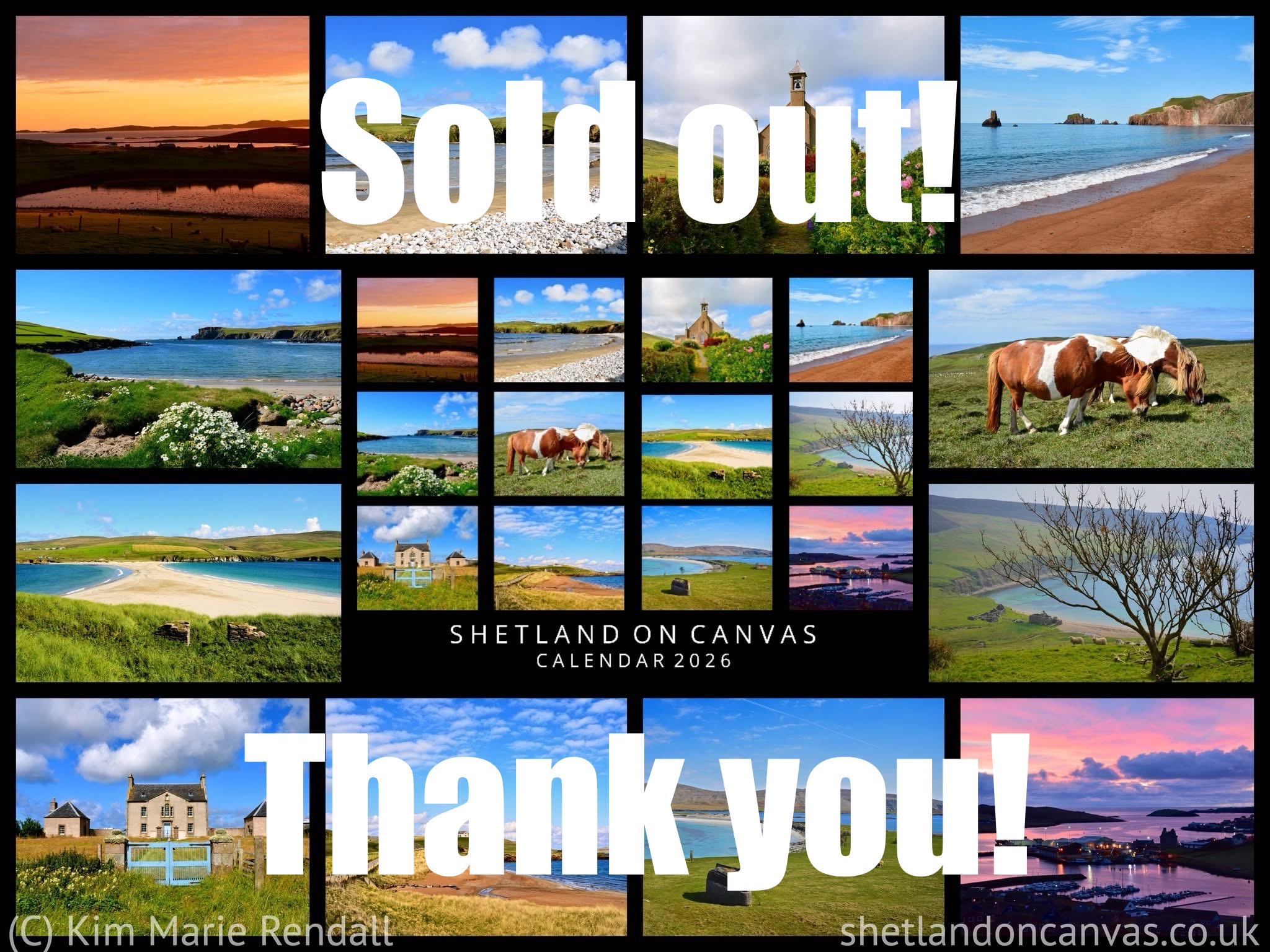 Shetland on Canvas Calendar 2026 - SOLD OUT