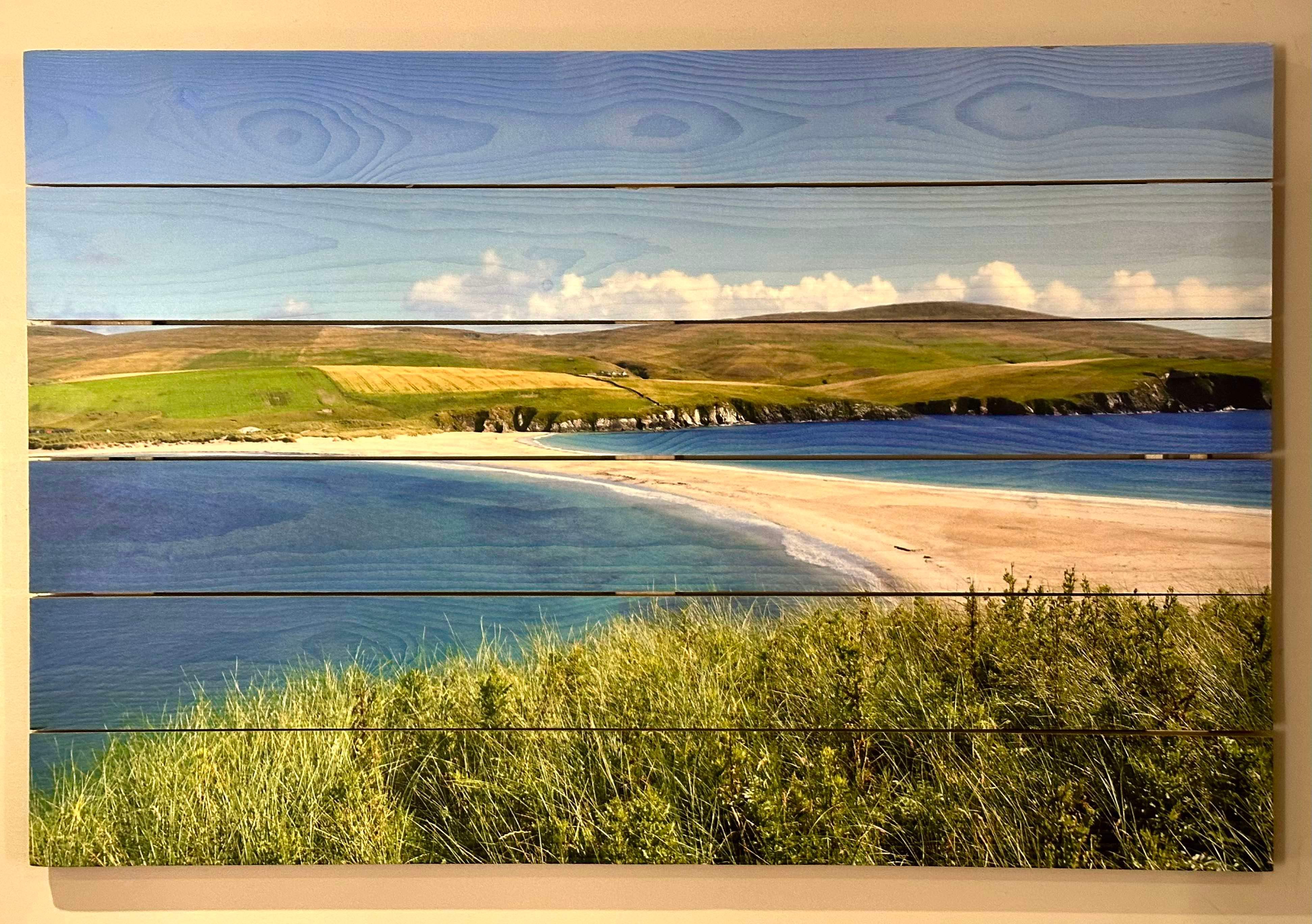 Beautiful Day at St Ninian’s Isle - Photo on Wood