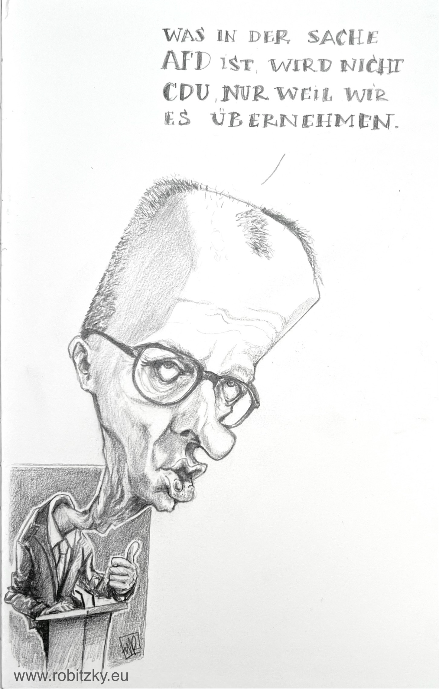 Caricature -Friedrich Merz CDU
