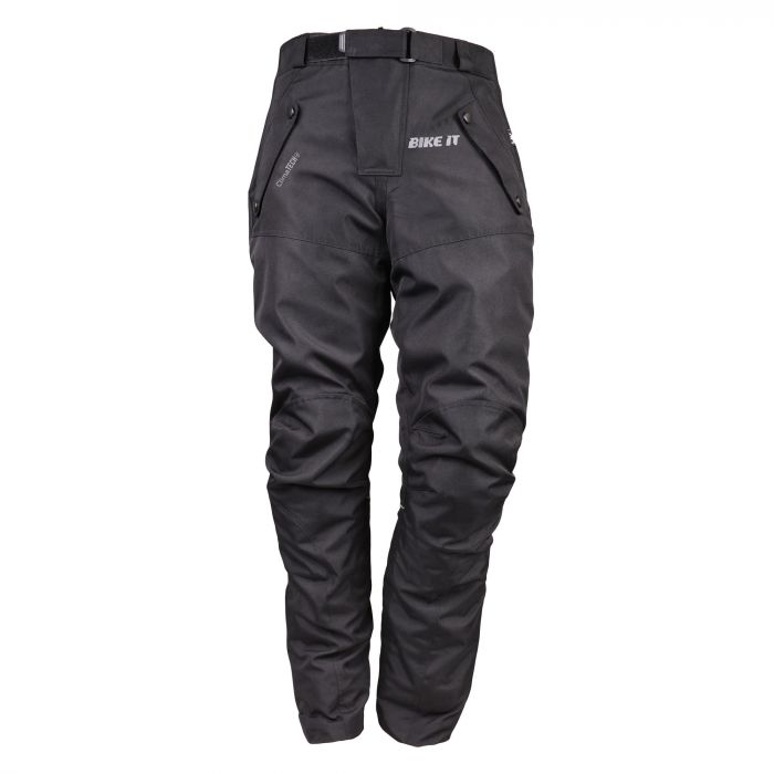 Medium Bike It 'Triple Black' Ultimate Textile Adventure Waterproof Motorcycle Pants/Trousers