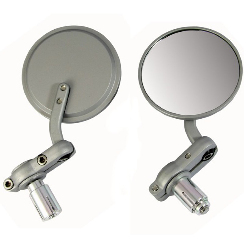 Bar end mirrors round - Silver
