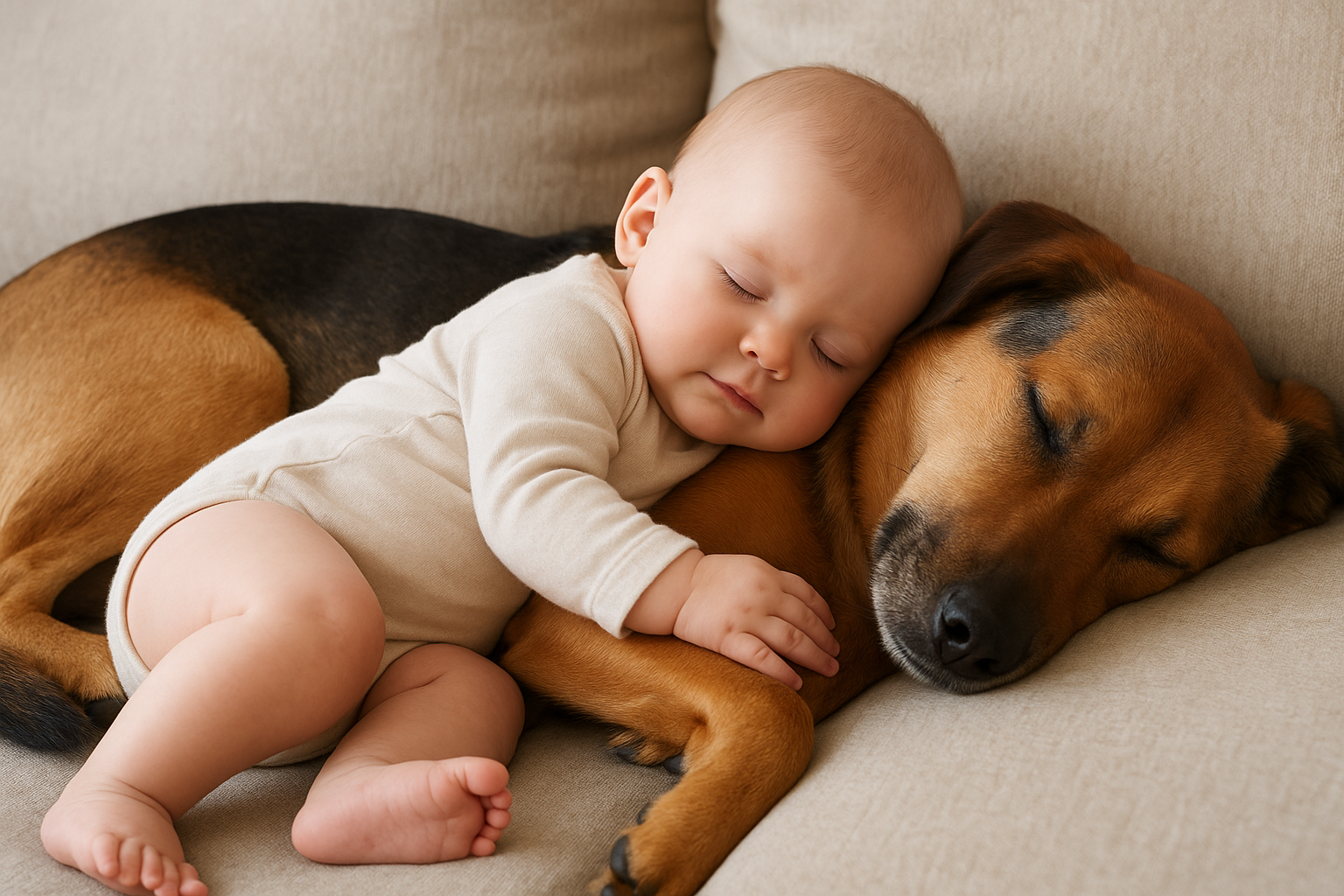 Hund und Baby