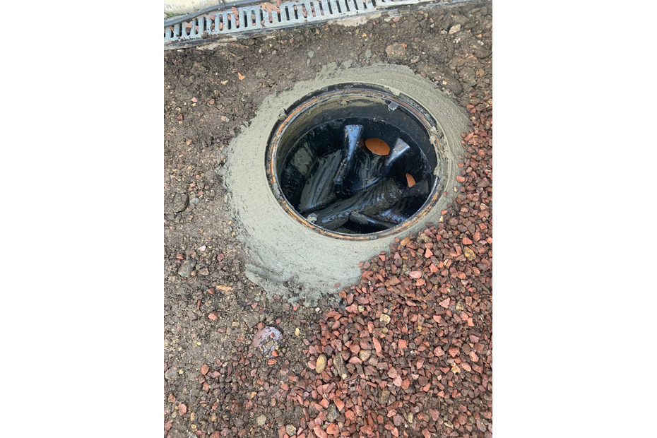 after new drain manhole