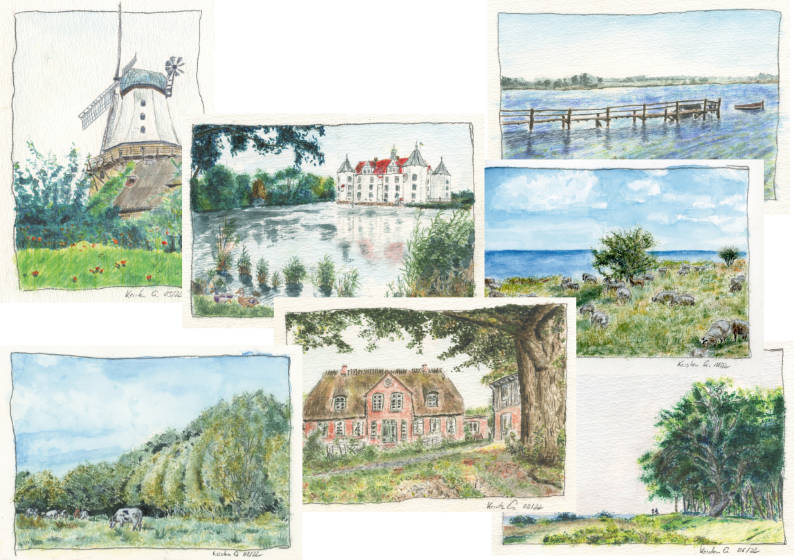 Postkarten Angeln gedruckt