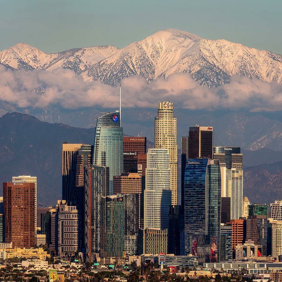 Los angeles downtown et mounts san gabriel