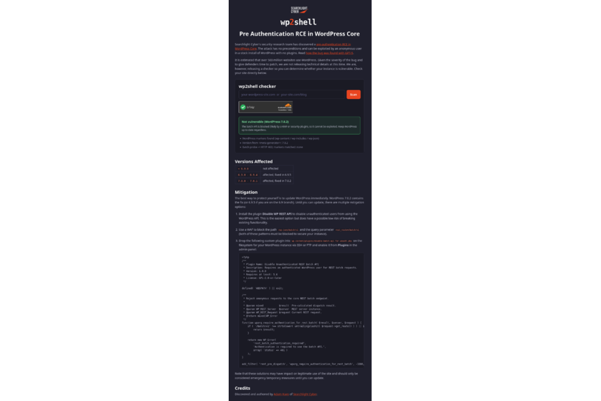 wp2shell checker