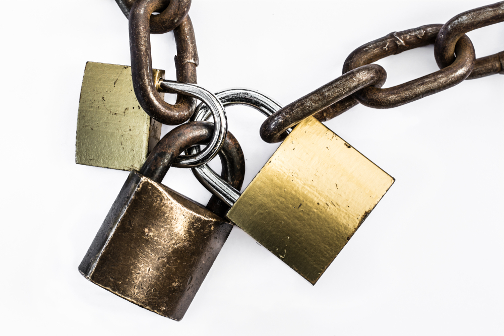 Three padlocks