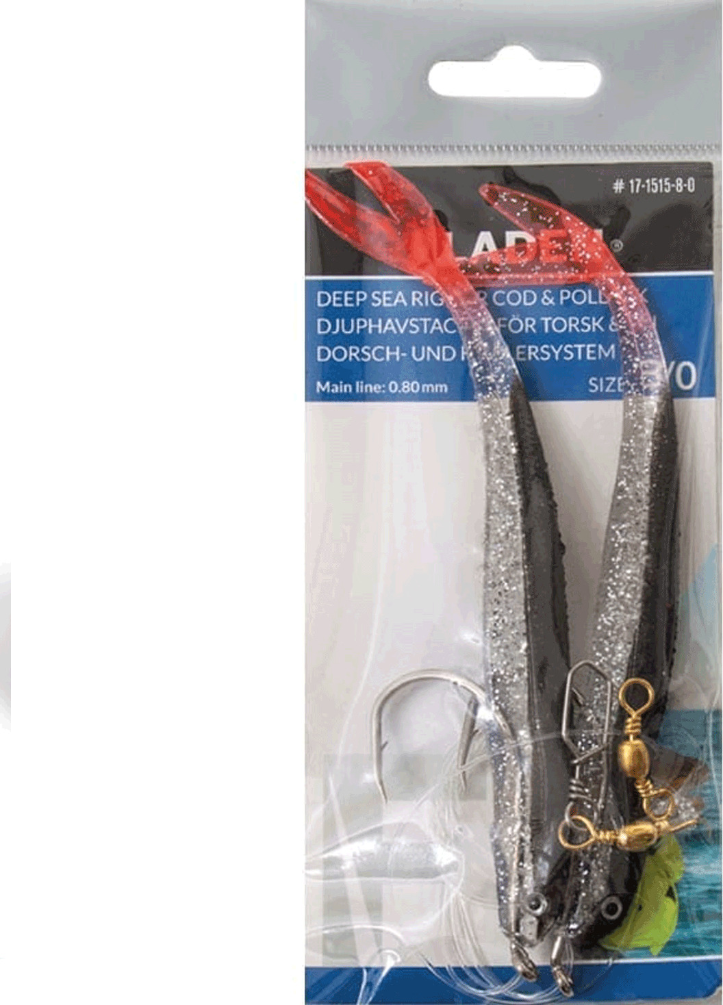 Fladen Twintail Glitter Cod Rig 14cm 8/0 2pc