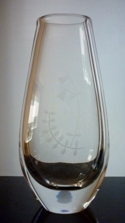 Orrefors Engraved Vase