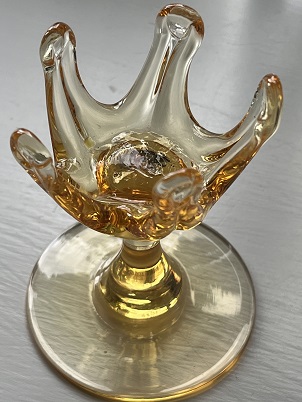WHITEFRIARS GOLDEN AMBER CRYSTAL GLASS  RING TREE 