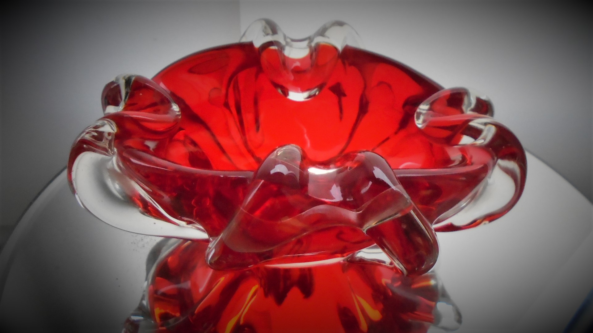 Lovely example of a 60s vintage ruby Murano Glass Bowl.