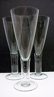 3 Massive super quality contemporary design wine glasses in smokey grey. 