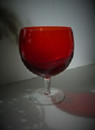Mid century vintage stemmed ruby glass bowl/brandy glass .