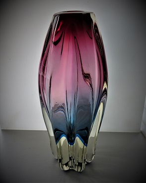 Glass Vase in the Murano/Czech style. 