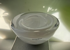 Swedish Kosta Boda glass candle holder. Designed by Anna Ehrner for the Atoll Range.