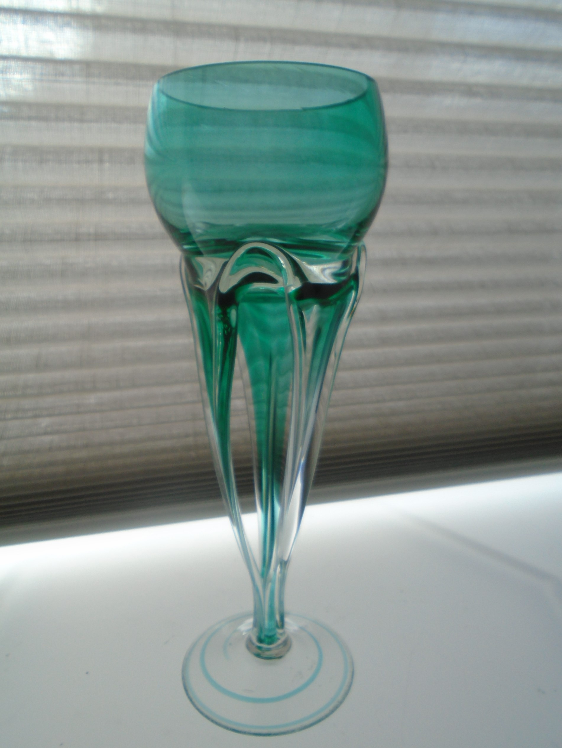 Offered for sale is a nice example of a Jozefina Krosno  Glass tea light holder.