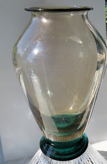  Vintage 30s Pauly & C. Murano Duo Tone Art Glass Vase from Vittorio Zecchin