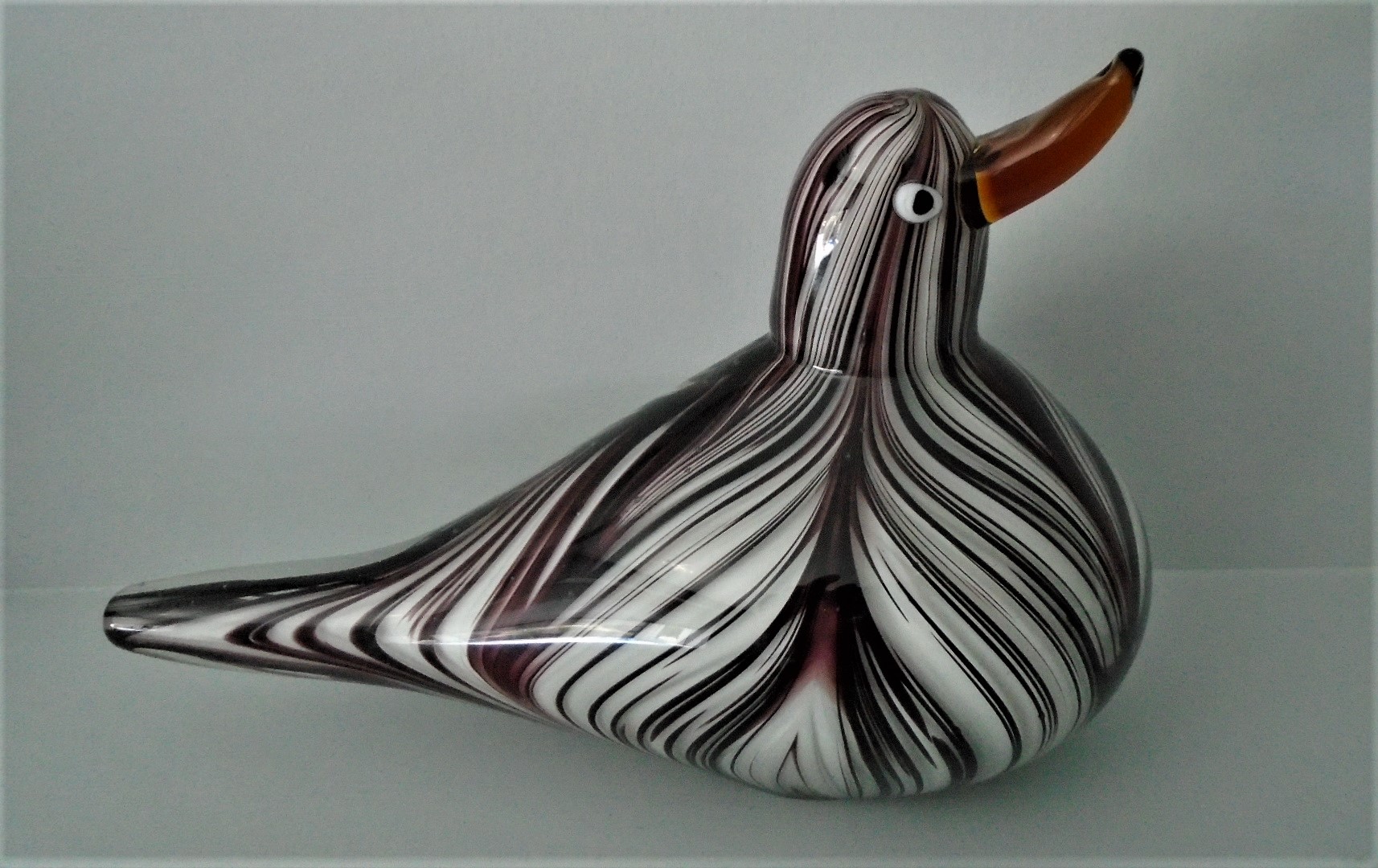 Hand blown Murano Style Glass Bird Figurine.