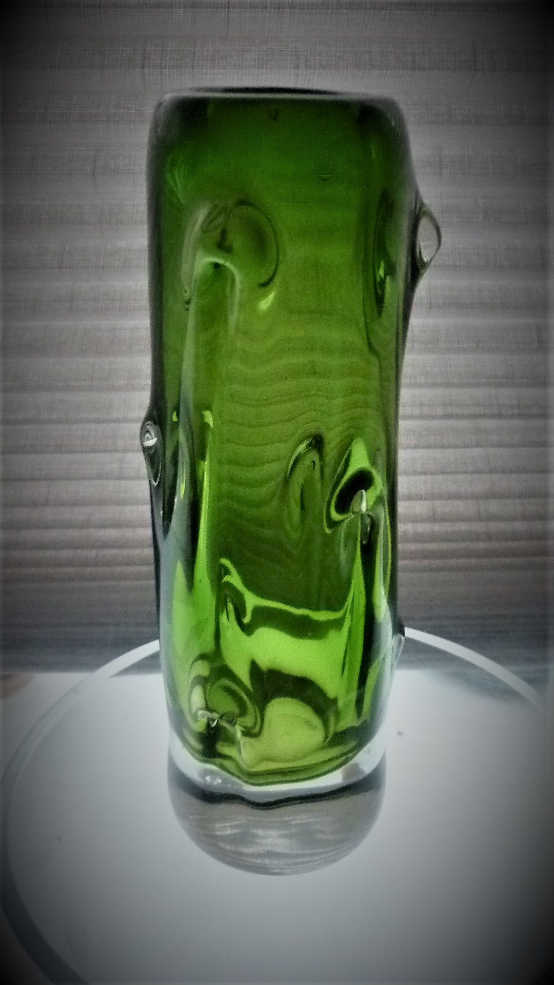 1960s vintage Harrachov hotworked Glass vase designed by Milan Metelak.