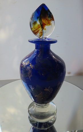 Stunning Maltese Gozo Glass perfume bottle. (empty)