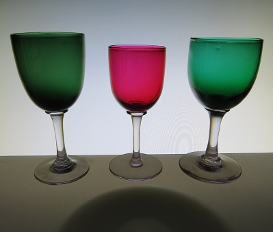 Offered for sale are what I believe to be three late Victorian drinking glasses