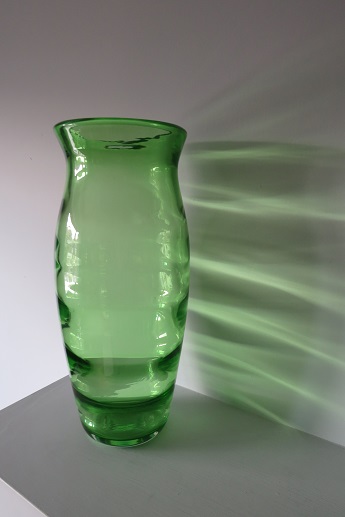 This is what I believe to be a rare vintage glass vase from the Whitefriars’ Wealdstone range produced for the company Wuidart in the 1930s