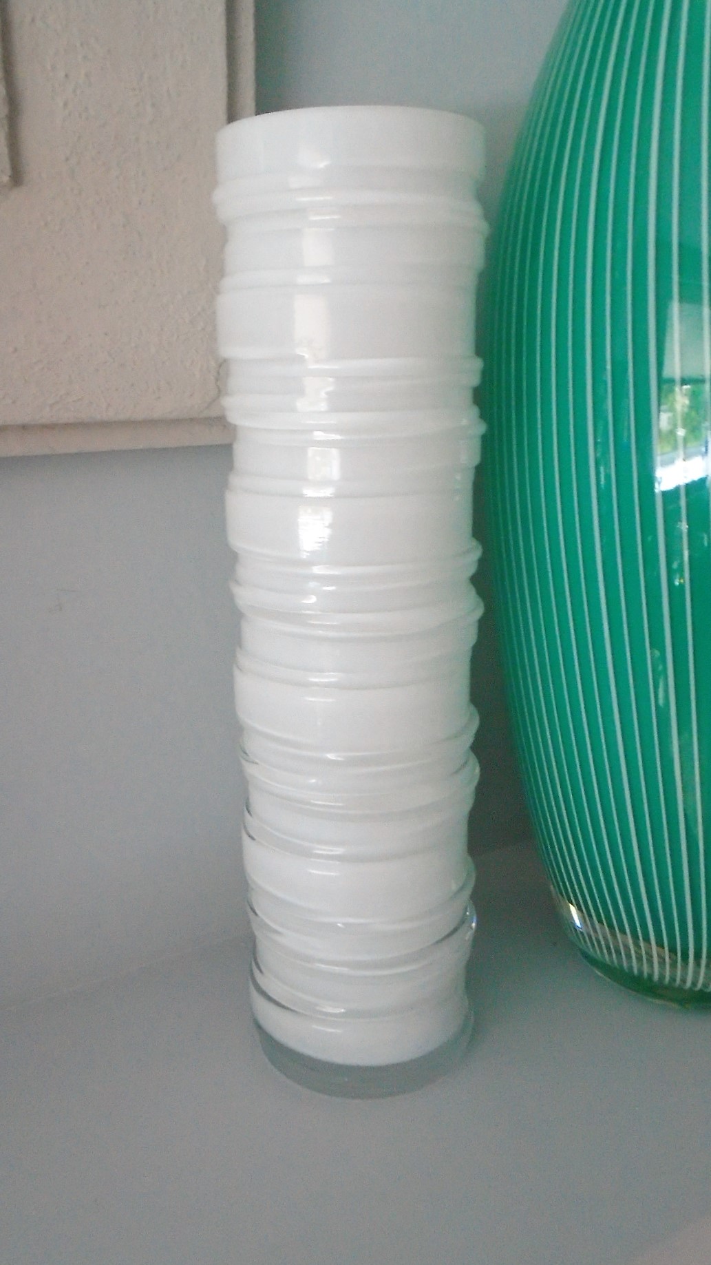 Murano style cylindrical glass vase