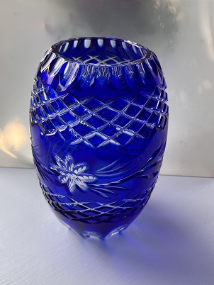 Vintage Bohemian Glass baluster vase 