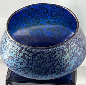1920s LOETZ ART NOUVEAU STYLE GLASS BOWL IN THE BLUE PAPILLON