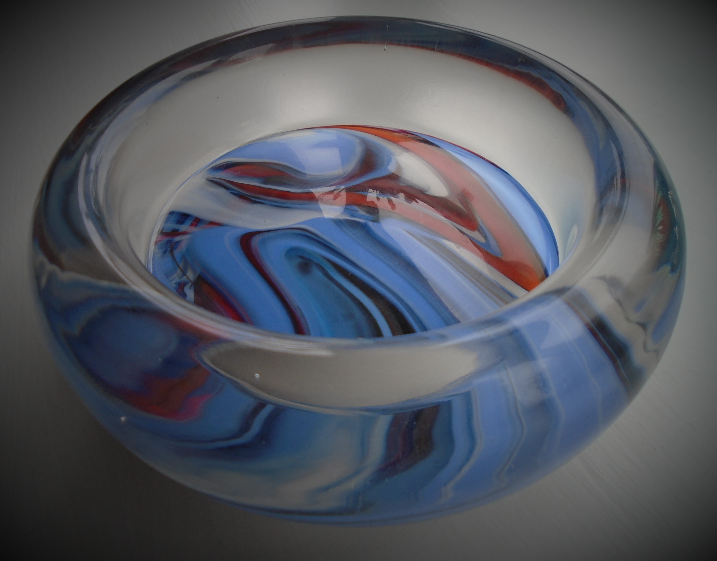 Wedgwood glass swirl bowl which from the base stamp I believe to have been produced in the 70s.