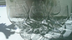  Set of six 70s Vintage matching  Brandy Snifters. 