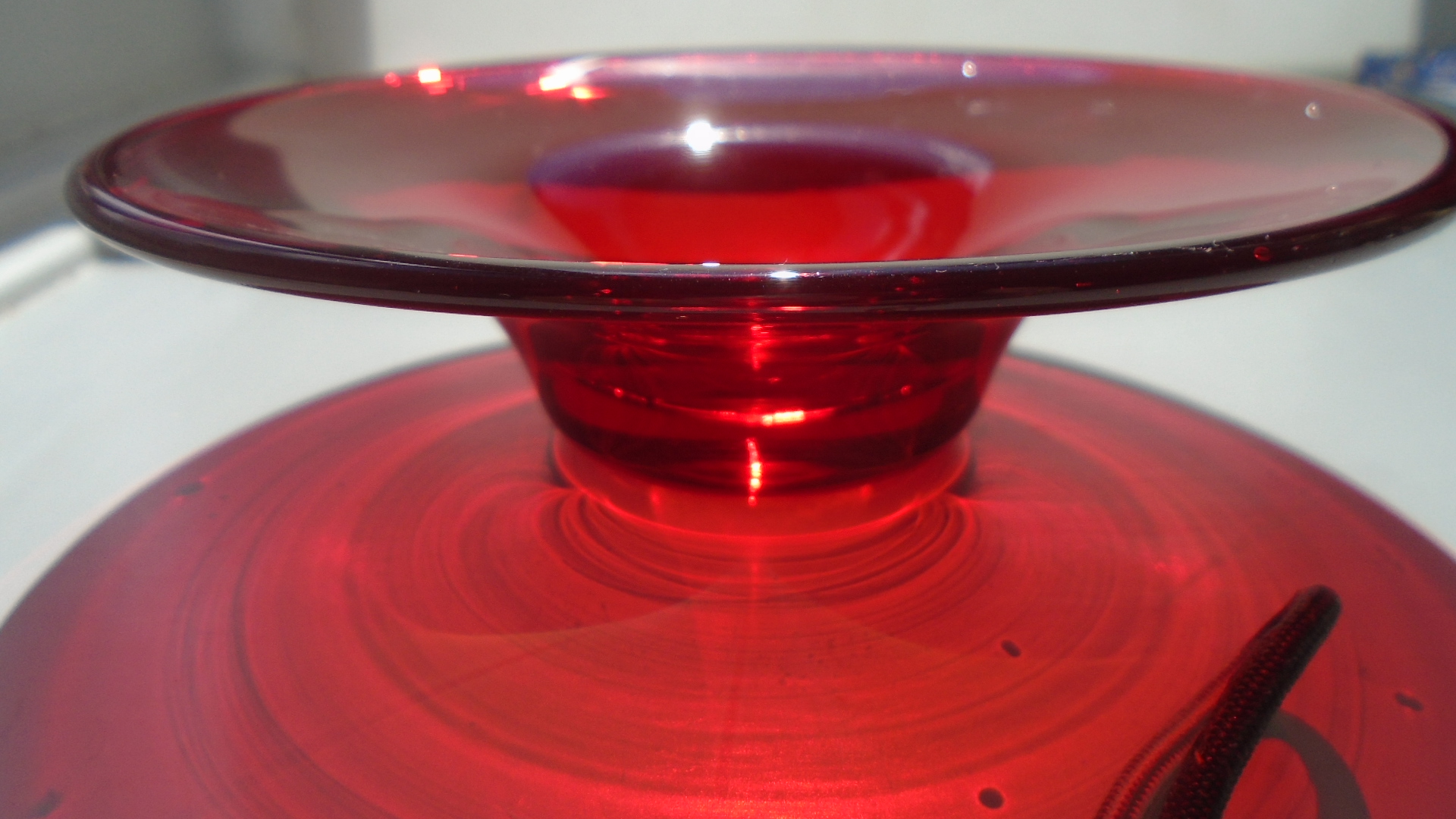 Good condition 50s vintage Ruby Whitefriars Glass Sweet Dish Catalogue No.9299