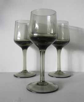 A set of three mid century Scandinavian style Liqueur glass