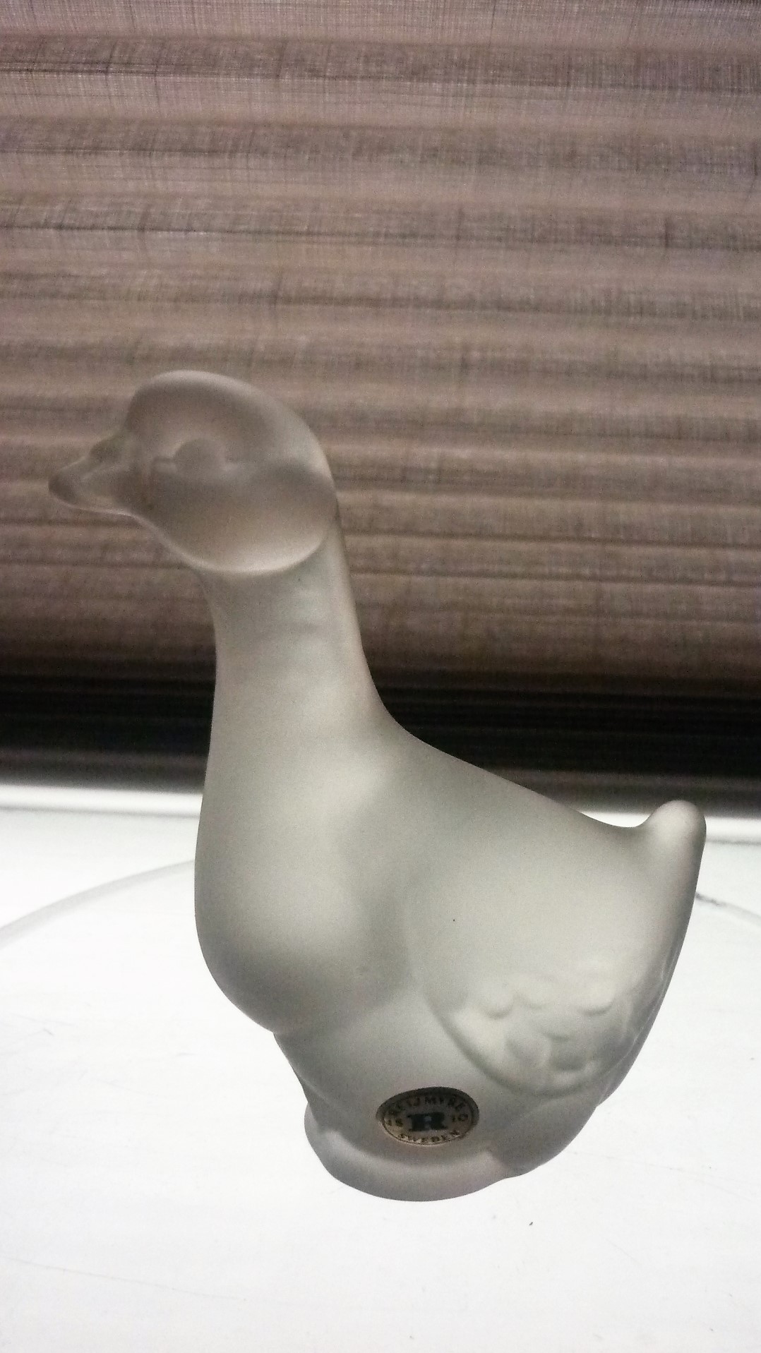 Swedish Ryjemyre opaque glass Goose figurine. 