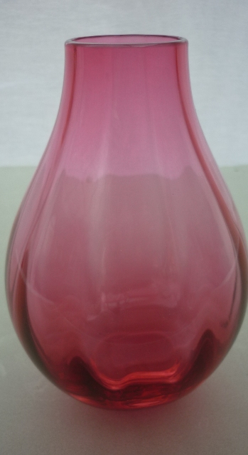 Dartington Cranberry Glass Vase