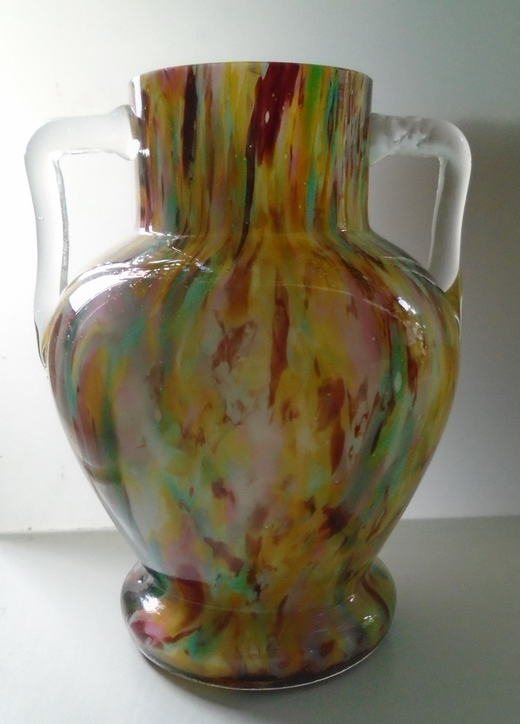  Attractive Small Vintage BOHEMIAN splatter vase