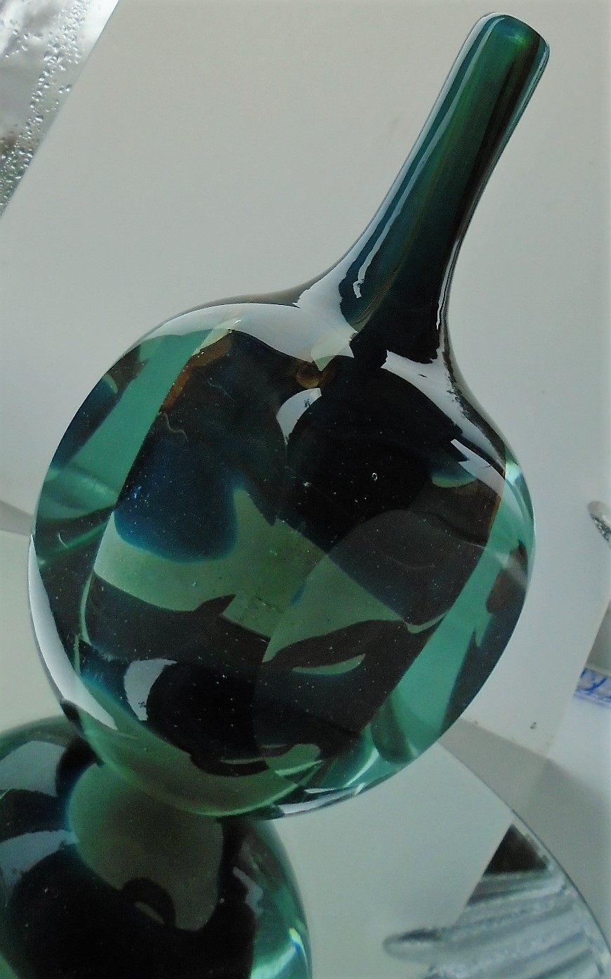  Mdina Ice Cut Glass Vase with  the  striking Tigers Eye Pattern