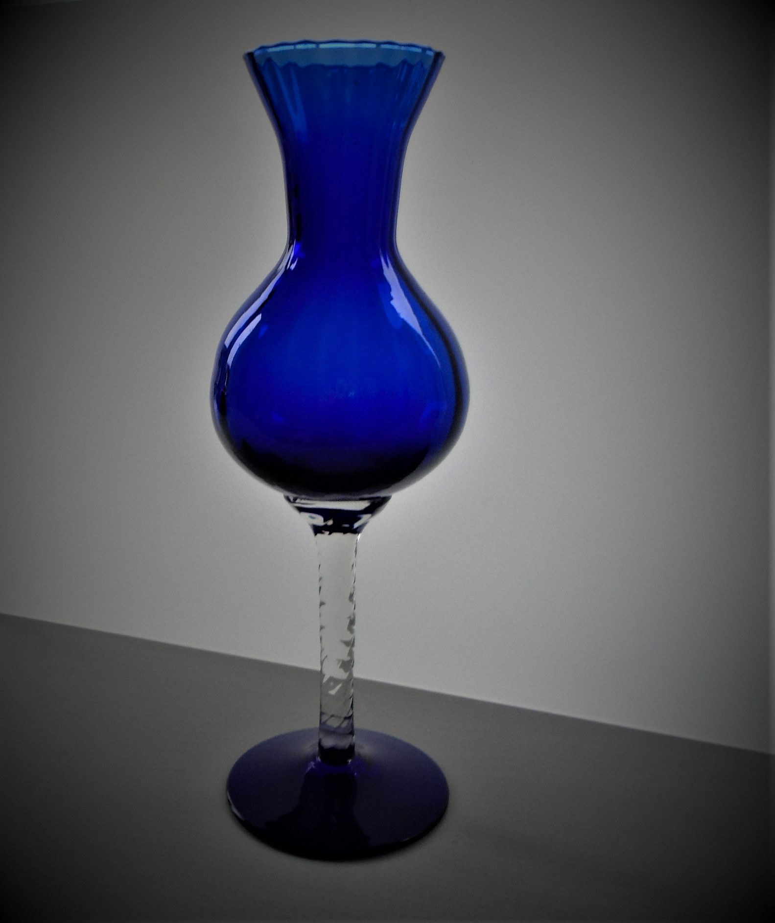  Italian Empoli Blue Glass stemmed vase.