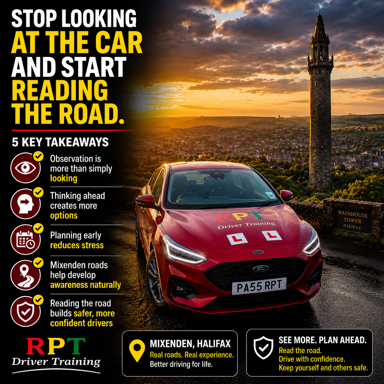 Looking further ahead driving lessons Halifax