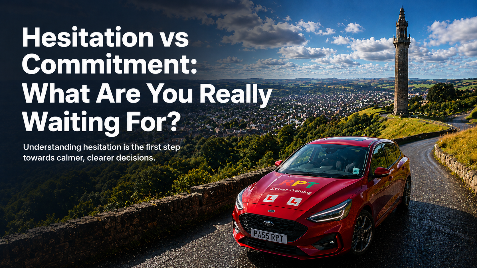 Red RPT Driver Training car overlooking Halifax ne