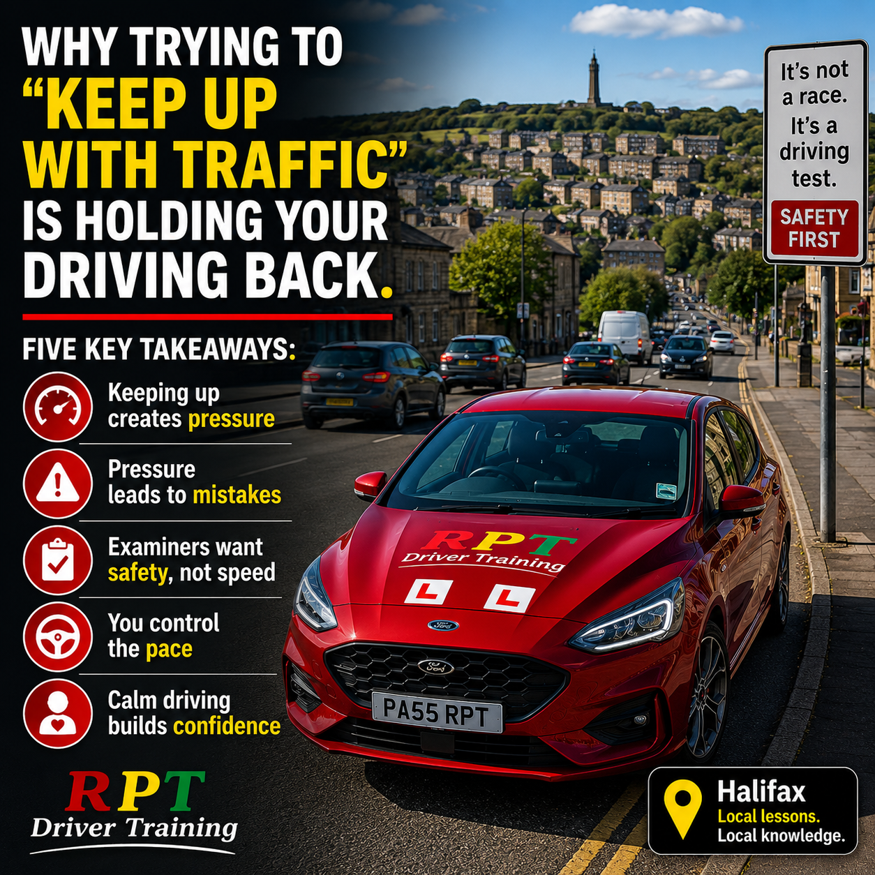 Don't try to keep up with traffic