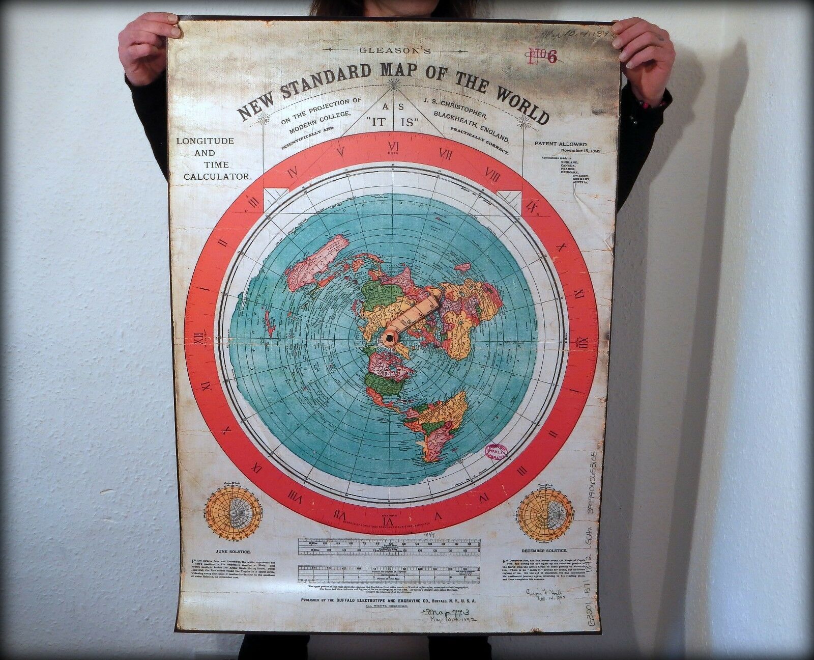 Gleason's New Standard Map Of The World 1892