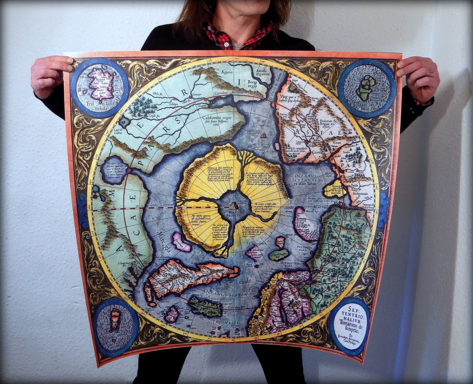 G. Mercator - Septentrionalium Terrarum Descriptio 1613 - North Pole Map