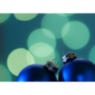 zwei blaue Weihnachtsbaumkugeln