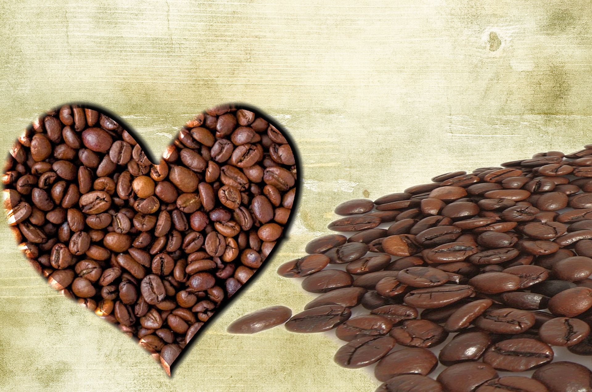 Coffee Beans in the shape of a heart